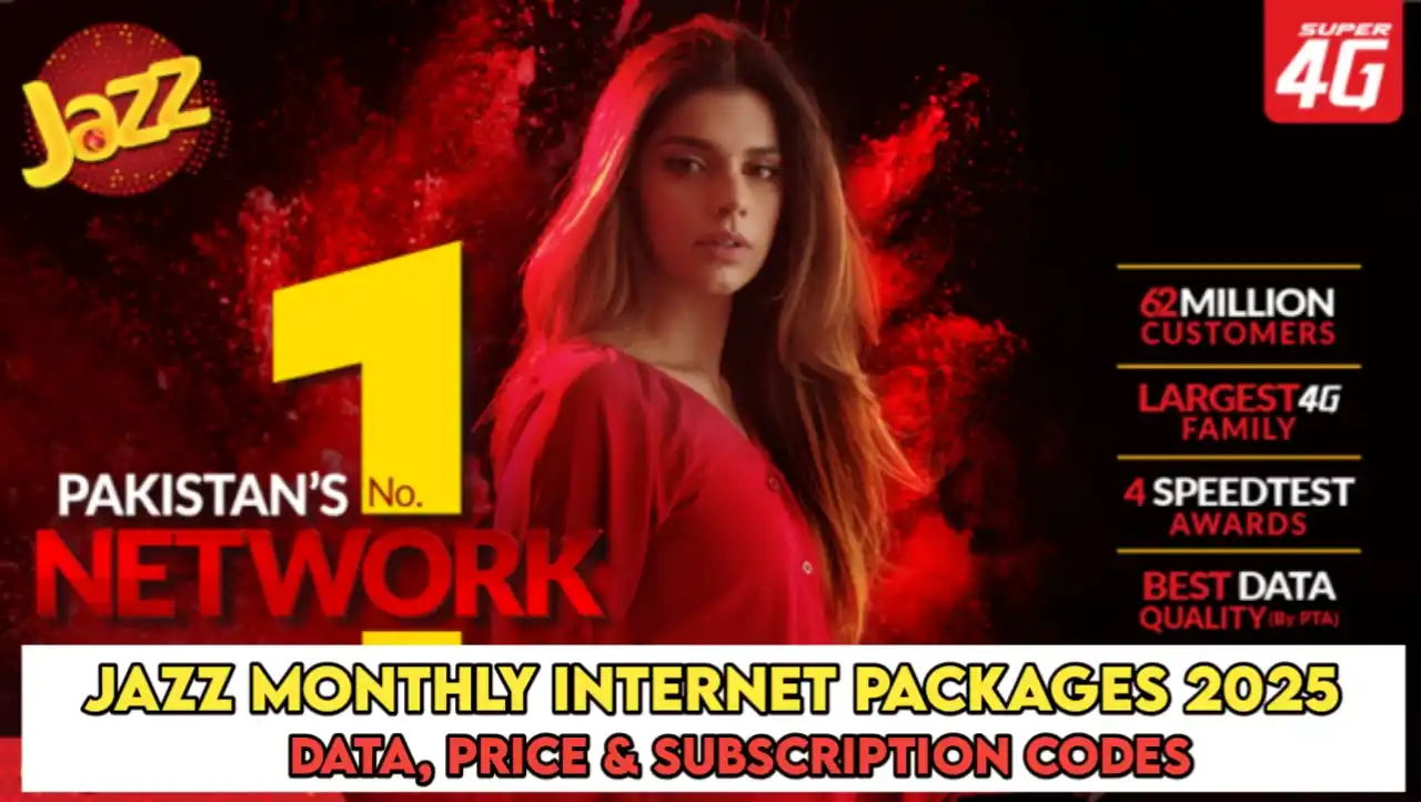 Jazz Monthly Internet Packages 2025 Data Price Subscription Codes