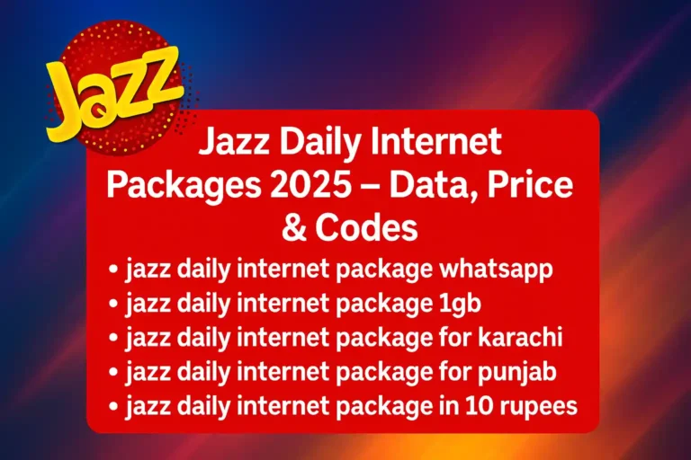 Jazz Daily Internet Packages 2025 – Data, Price & Codes