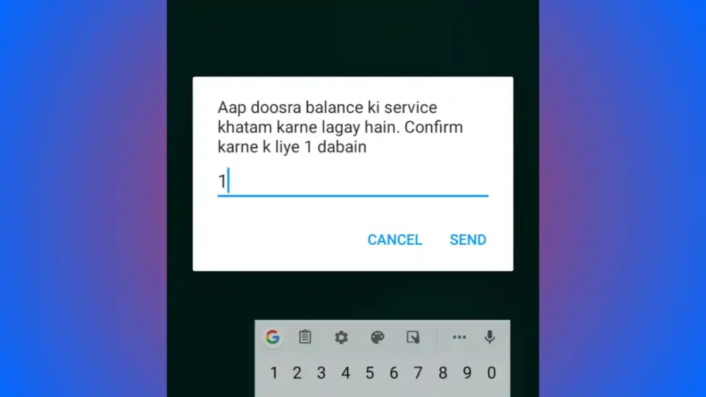 Deactivate Jazz Doosra Balance Service (*869#) Confirm by replying with 1 when prompted.