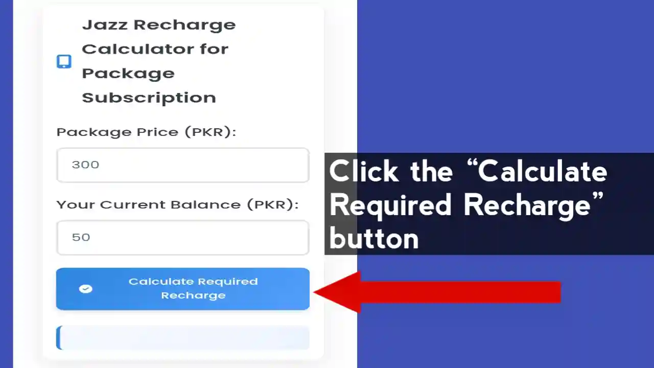 Click Calculate Recharge Button